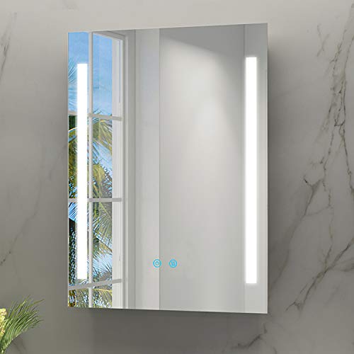 IMPTS Badspiegel 80x60cm Badezimmerspiegel mit LED Beleuchtung Touchschalter Beschlagfrei Dimmbar neutralweiß 4000K IP44