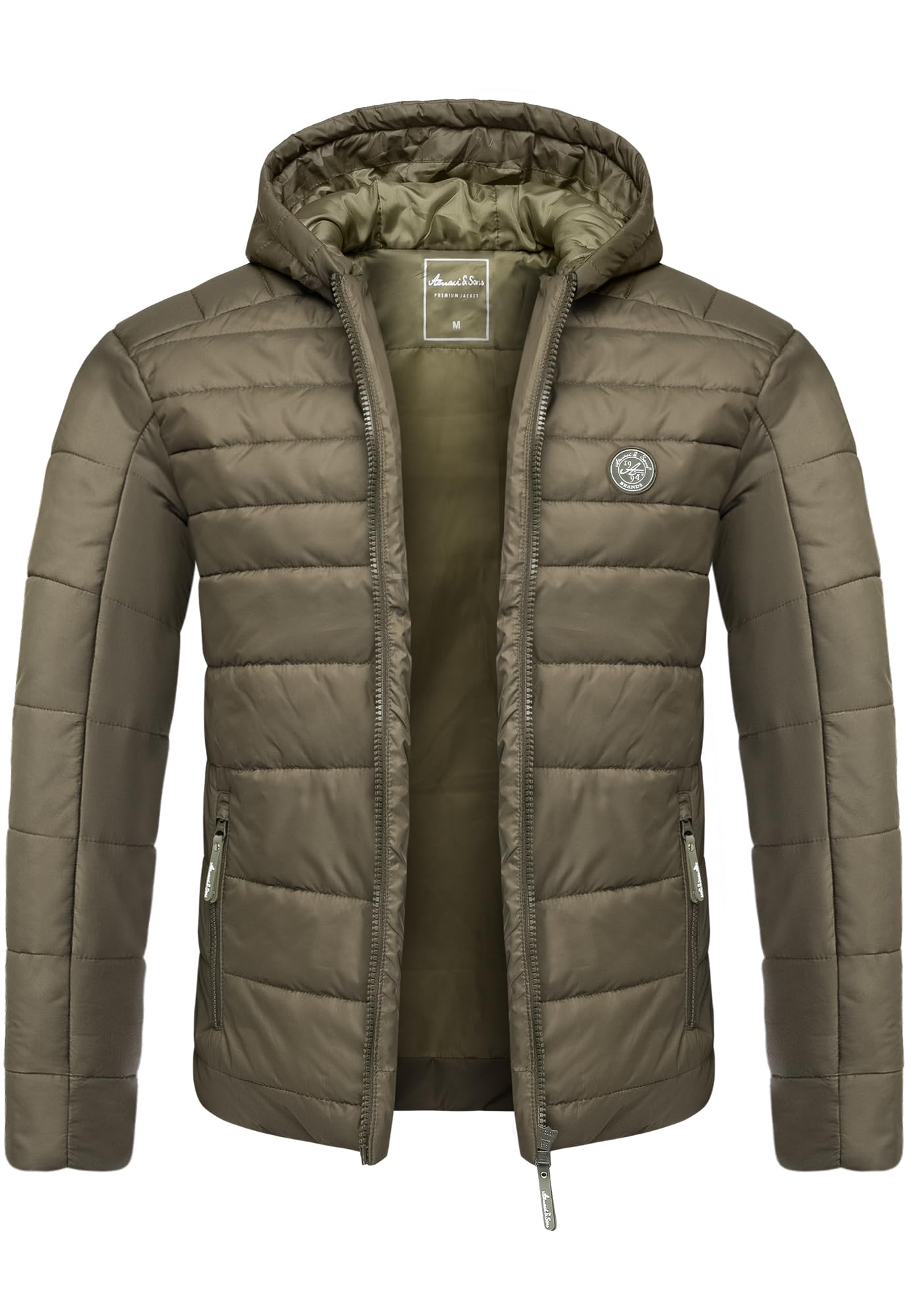 Amaci&Sons Herren Steppjacke Outdoor Basic Patch Jacke 9109 Olive M