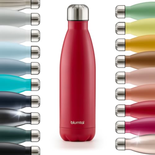 Blumtal® Trinkflasche Edelstahl Charles - Thermosflasche 1000 ml - BPA-freie Thermotrinkflaschen kalt&warm - auslaufsichere Trinkflasche Metall - Thermos Trinkflasche - Trinkflasche 1000 ml - Rot