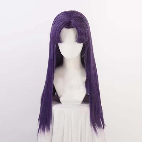 WCCNKK Anime Cosplay Perücke, Neon Genesis Evangelion Katsuragi Misato Perücke, Lila Langes Glattes Haar, Mit Perückenkappe, Für Party Alltag Halloween Perücke Cosplay, Anime-Geschenk