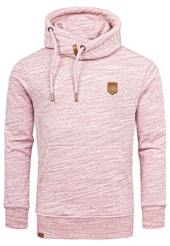 Amaci&Sons Herren Kapuzenpullover Basic Kontrast Sweatjacke Pullover Hoodie Sweatshirt 4072 Bordeaux XXL