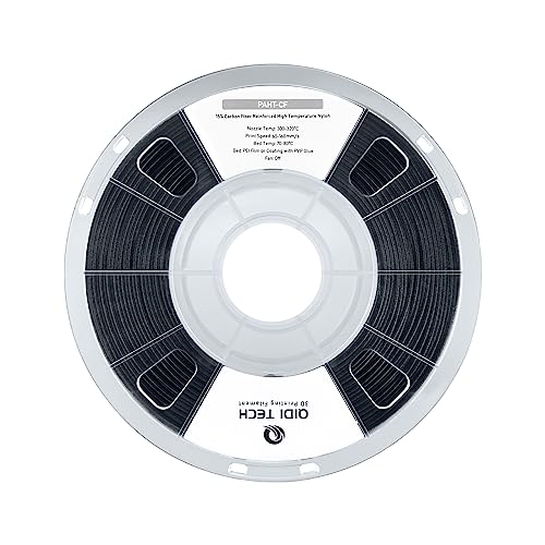 QIDI TECH PAHT-CF Kohlefaser Hochtemperatur Nylon Filament 1.75mm,1Kg Spule 3D Druck Filament, hohe Festigkeit,hohe Präzision, schwarz