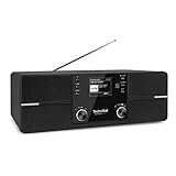 TechniSat DIGITRADIO 371 IR - Internetradio mit Wireless Charging (DAB+, FM, WLAN, Bluetooth-Audiostreaming, Farbdisplay, USB, AUXin, Kopfhöreranschluss, Wecker, 10 Watt, App-/Fernbedienung) schwarz