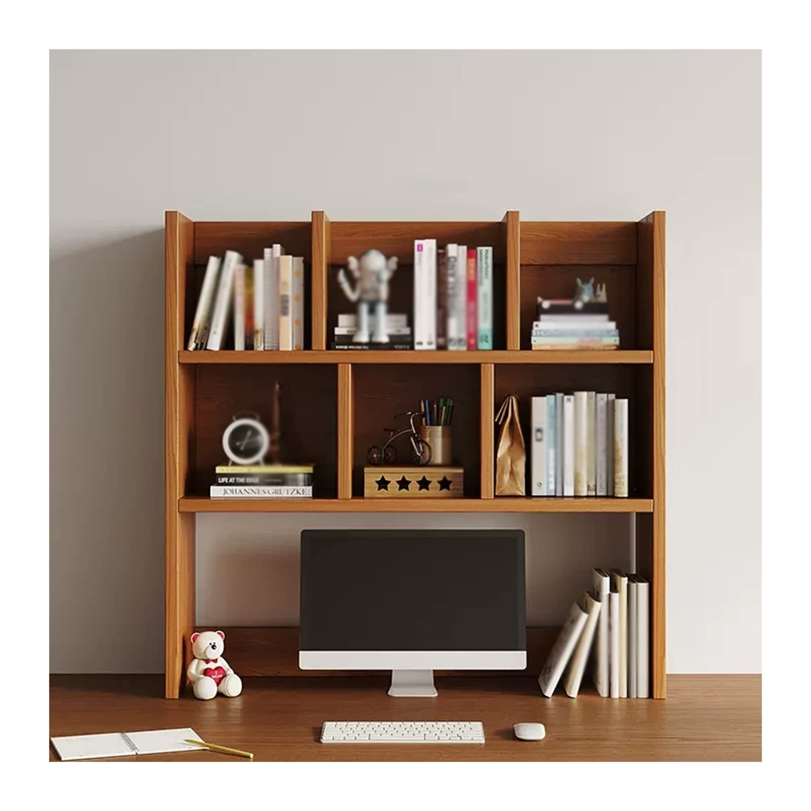 Freistehende Regale, Bücherregal, Schreibtisch-Organizer, Lagerregal, Bücherregal im Freestyle-Display, Bücherregal auf der Arbeitsplatte aus Holz für Büro, Küche, Badezimmer, Regale für Zeitschrift