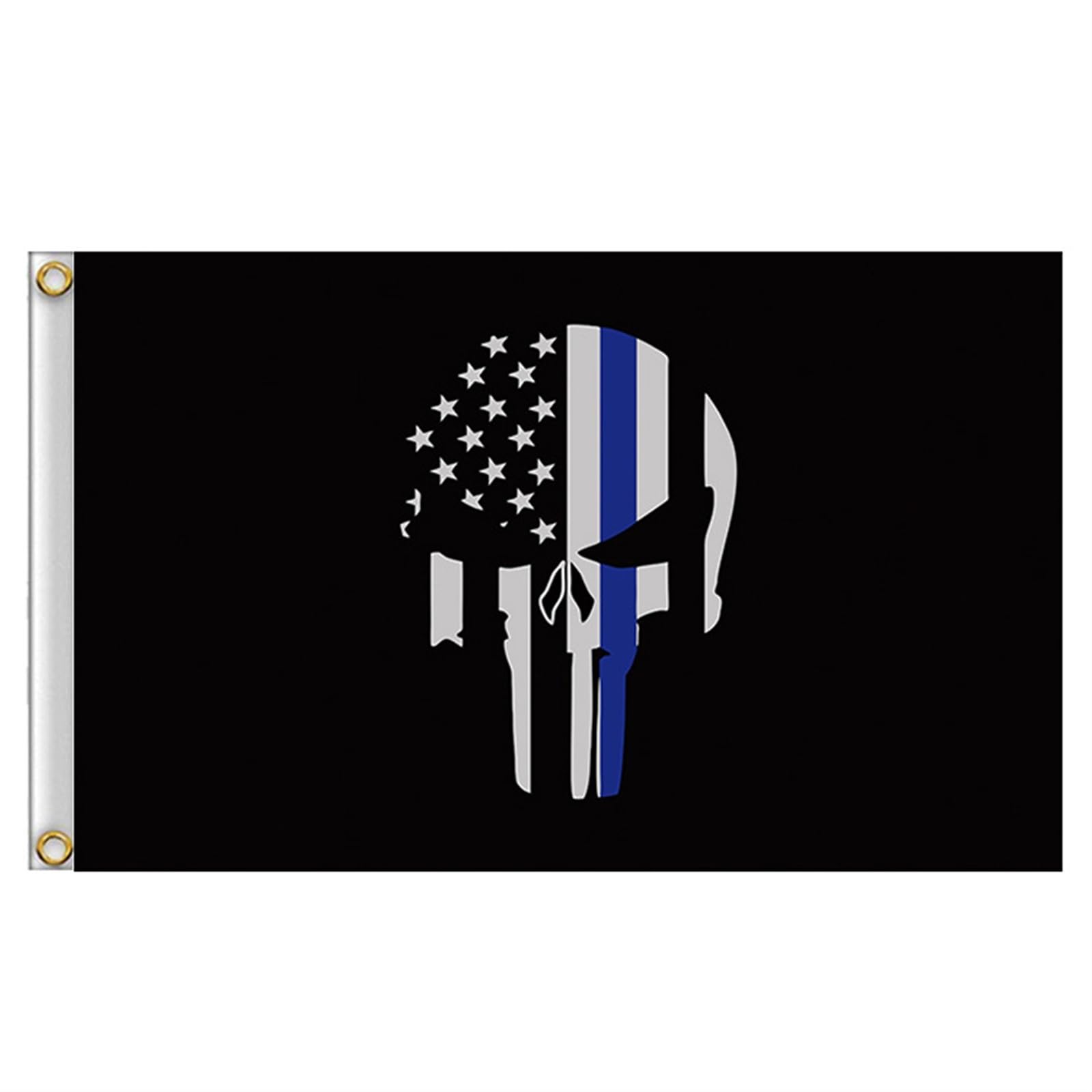 Fahne SKULL/Punisher, Flagge mit Metallösen Sicherung, Flagge(Black 4)