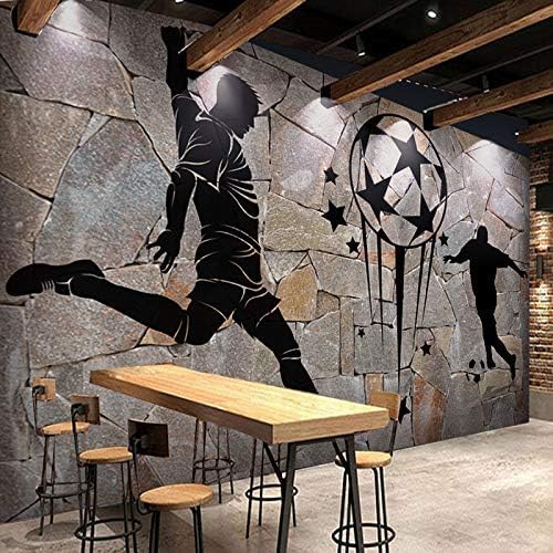 Vintage Nostalgie Fußball Bar 3D Tapeten Wanddekoration Fototapete Sofas Wohnzimmer Wandbild Schlafzimmer-300cm×210cm