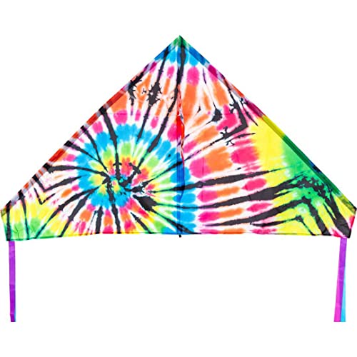 HQ 106121 - Delta Tie Dye 140cm, Kinderdrachen Einleiner, ab 5 Jahren, 140x75cm, inkl. 17kp Polyesterschnur 40m auf Spule, 2-5 Beaufort