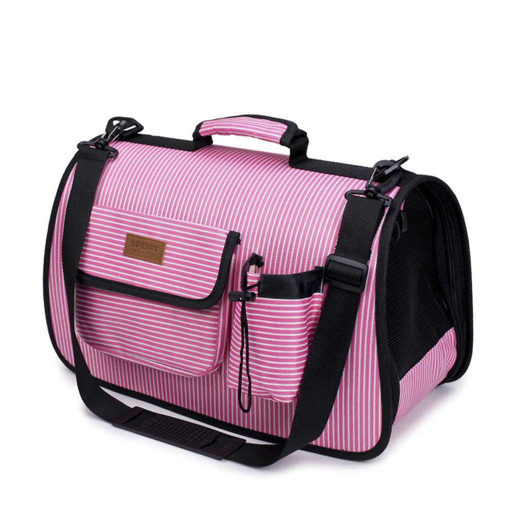 Rysmliuhan Shop Tragetasche Hund Hundetasche Flugzeug Handgepäck Haustierträger für Hunde Hunderucksackträger Verstellbarer Hunderucksack Hundeträger Handtasche pink,m