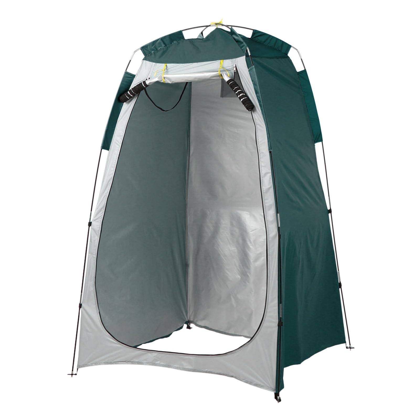 Camping Toilettenzelt Unterschlupfzelt, tragbares Outdoor-Camping-Strandduschen-WC-Umkleidezelt, Sonnen- und Regenschutz mit Fenster(Green Grey)