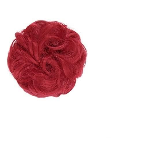 Bun Haarteile 1 Stück rund ums Haar, Pferdeschwanz, Donut-Haarknoten, Haarschmuck for Frauen, synthetischer, unordentlicher, lockiger, gewellter Scrunchie-Chignon mit Gummibandwickel Brötchen-Haarteil