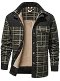 Mr.Stream Herren Thermohemd Flanellhemd Winterjacke Fleecefutter schützendem Innenfutter Holzfällerhemd Arbeitshemd DE M=Asia XL Green