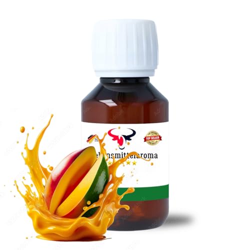 Mango Konzentrat Drops hochkonzentriertes Aroma Lebensmittelaroma Intensives Aroma zum Backen in Lebensmitteln & Getränken, für Diffuser Vernebler Nebelmaschinen Wassersprudler uvm. (100 ml)