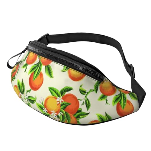 HSJFS Basketball-Brusttasche mit buntem Skizzen-Motiv, bedruckt, für Sport, Crossbody-Tasche, Gelbe Blüten und Orangenfrüchte, Einheitsgröße