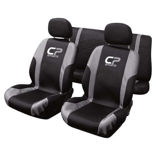 Carpoint 0310240 Schonbezug Set 9-teilig 'CP Sports' Airbag, silber / grau