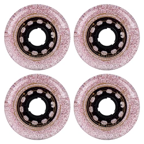 BFVAKBKYT Rollschuh-Räder, Ersatz-Skateboard-Räder, 4er-Pack Inline-Rollschuh-Räder(Pink,76mm)