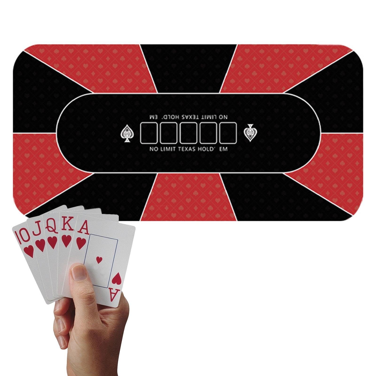 Nbhuiakl Pokertischdecke | Große Spieltischmatte 120x60cm | rutschfeste Pokermatte, Poker-Tischmatte für Pokerparty, Mottoparty, Pokerabend