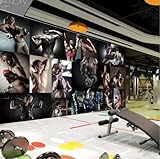 tyujlkjddlf Tapete Wandbild 3D Benutzerdefinierte Fitnessstudio-Tapete, 3D-Sportverein, Hintergrund, Wanddekoration, Trendwandbild, Kampfsport, Fitnessstudio, Boxen, Fitnessstudio, Tapete-200Cmx140Cm