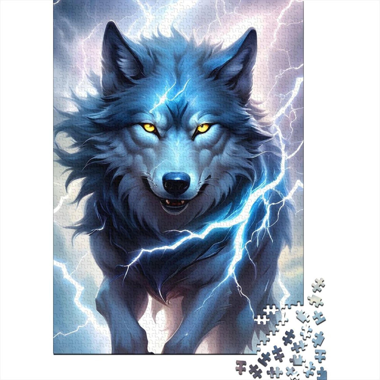 Fantasy Strange Wolf Puzzle für Erwachsene, 1000 Teile, Puzzle für Erwachsene und Teenager, Puzzle für Erwachsene, Lernspiel, Herausforderungsspielzeug, 75 x 50 cm