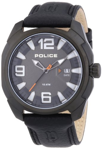 Police Herren-Armbanduhr XL Texas Analog Quarz Leder P13836JSB-61