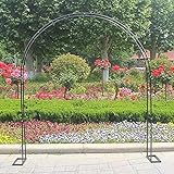 Rosenbogen für den Außenbereich, Metall-Gartenlaube, Pergola, extra breiter Torbogen mit Gartenpflanzenrahmen, Pergolarahmen mit Sockel, für Hinterhof, Rasen, Terrasse, Innenhof, Hochzeitsde