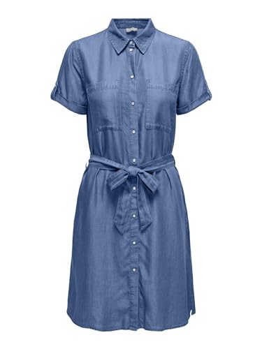 JdY Damen Jeanskleid JDYJASPER S/S Shirt Dress WVN (DE/NL/SE/PL, Alphanumerisch, L, Regular, Regular, hellblau)