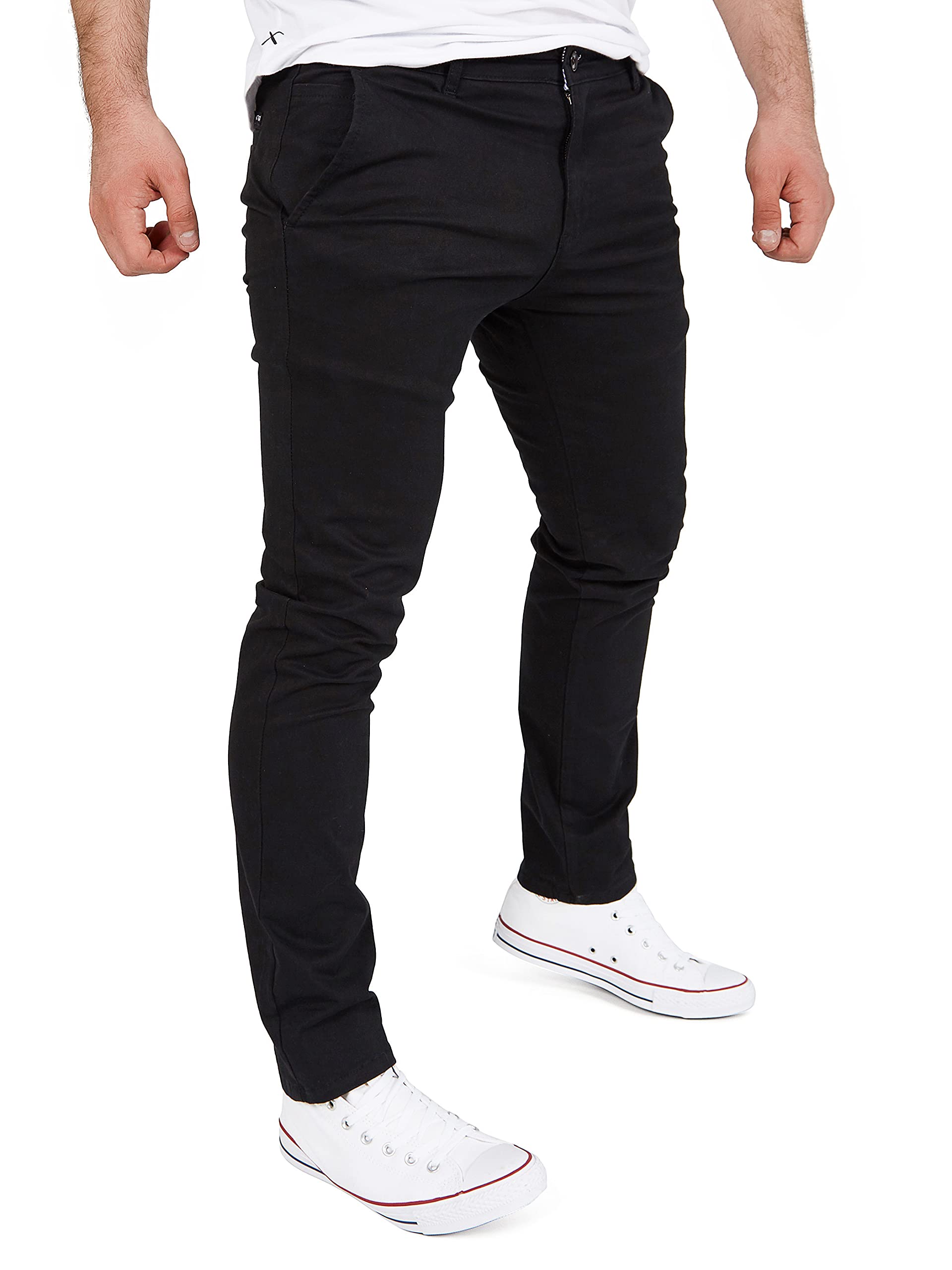 WOTEGA Glenn - Chino Hosen Für Herren - Schwarze Slim Fit Chinohosen Für Männer - Herrenhose, Schwarz (Black 194008), W32/L32