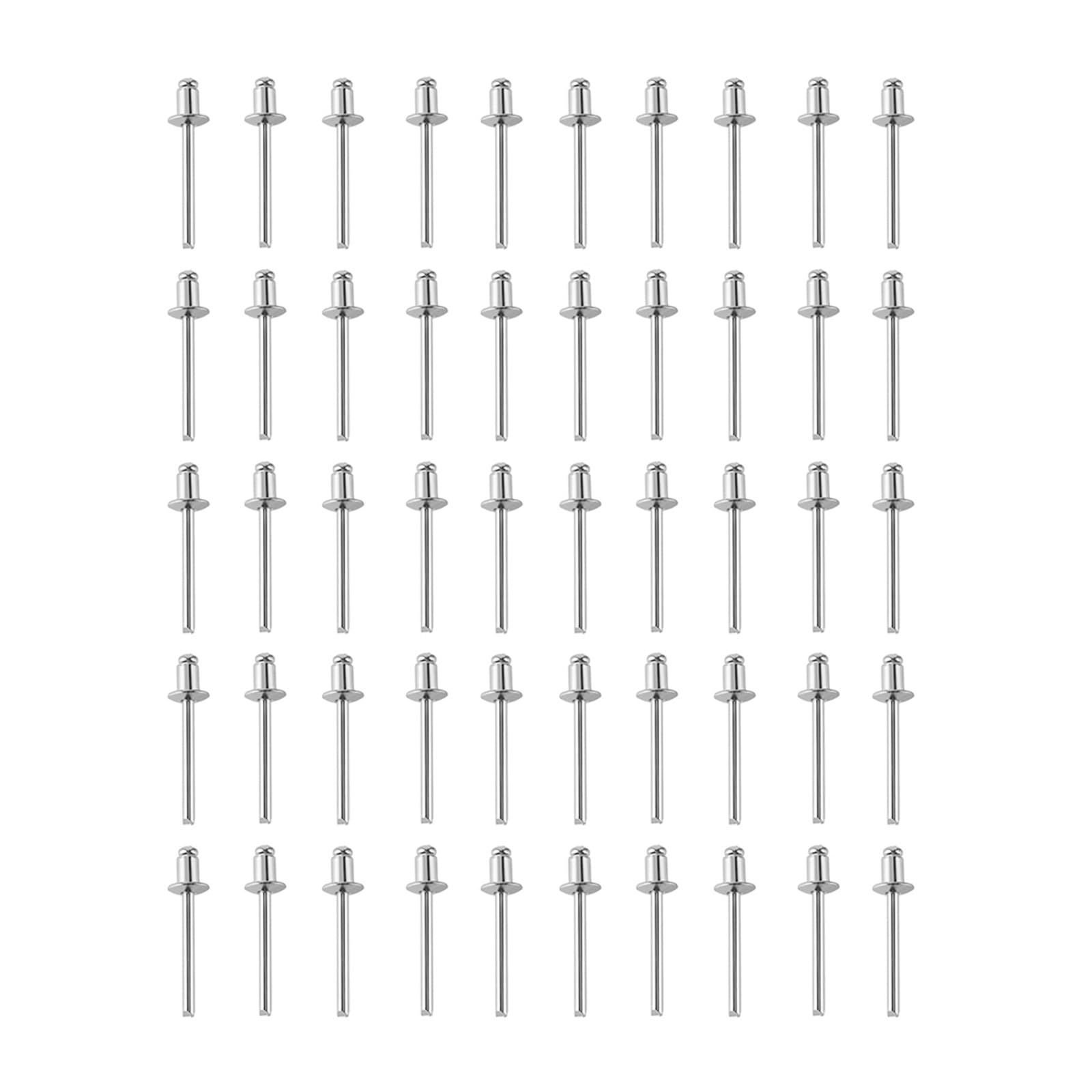 Aluminium Blindniet,FlanscheKlappnieten, 50 Stück Blindnieten mit flachem, rundem Kopf, 2,4 mm/3,2 mm/4 mm/4,8 mm, hohle Blindnieten, leicht(2.4mm)