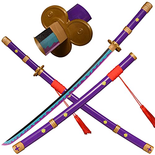 LQZJG Cosplay Anime Bambus Schwert, Roronoa Zoro Schwert Katana AME no Habakiri Katana lila 103cm/40 Zoll