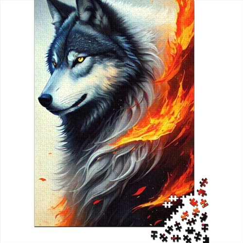 Fantasy Strange Wolf Holzpuzzle Puzzles für Erwachsene und Teenager, 1000 Teile Puzzles für Erwachsene, Puzzles für die ganze Familie (Größe 29,53 x 19,69 Zoll)