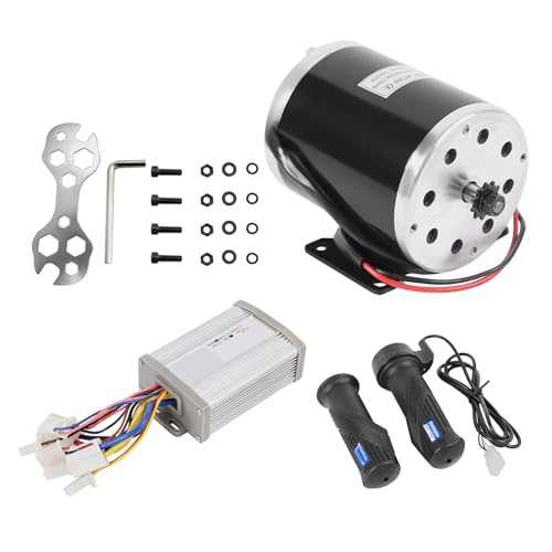 Elektromotor Set, 36V 800W DC Bürstenmotor Controller Steuereinheit Gasgriff mit Regler+Schraubenschlüssel für Elektro Scooter Go-Karts Fahrräder