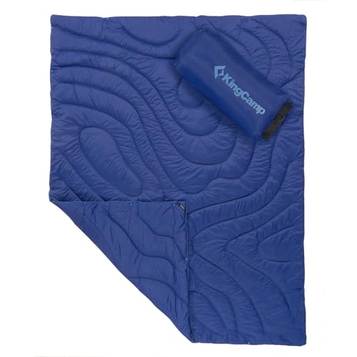 KingCamp Reisedecke Ultraleicht, Warme Outdoor-Campingdecke Wasserabweisend Kompakt kleines packmaß für Camping Büro zu Hause Outdoor,(Reinblau,175x135cm)