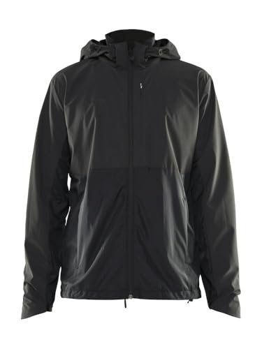 Craft ADV UNIFY LUMEN JACKET | Freizeitjacke Herren L | Black | Reflektierende Outdoorjacke Herren | Mesh-Futter | 2 Reißverschlusstaschen | Verstellbare Kapuze | Windjacke Herren