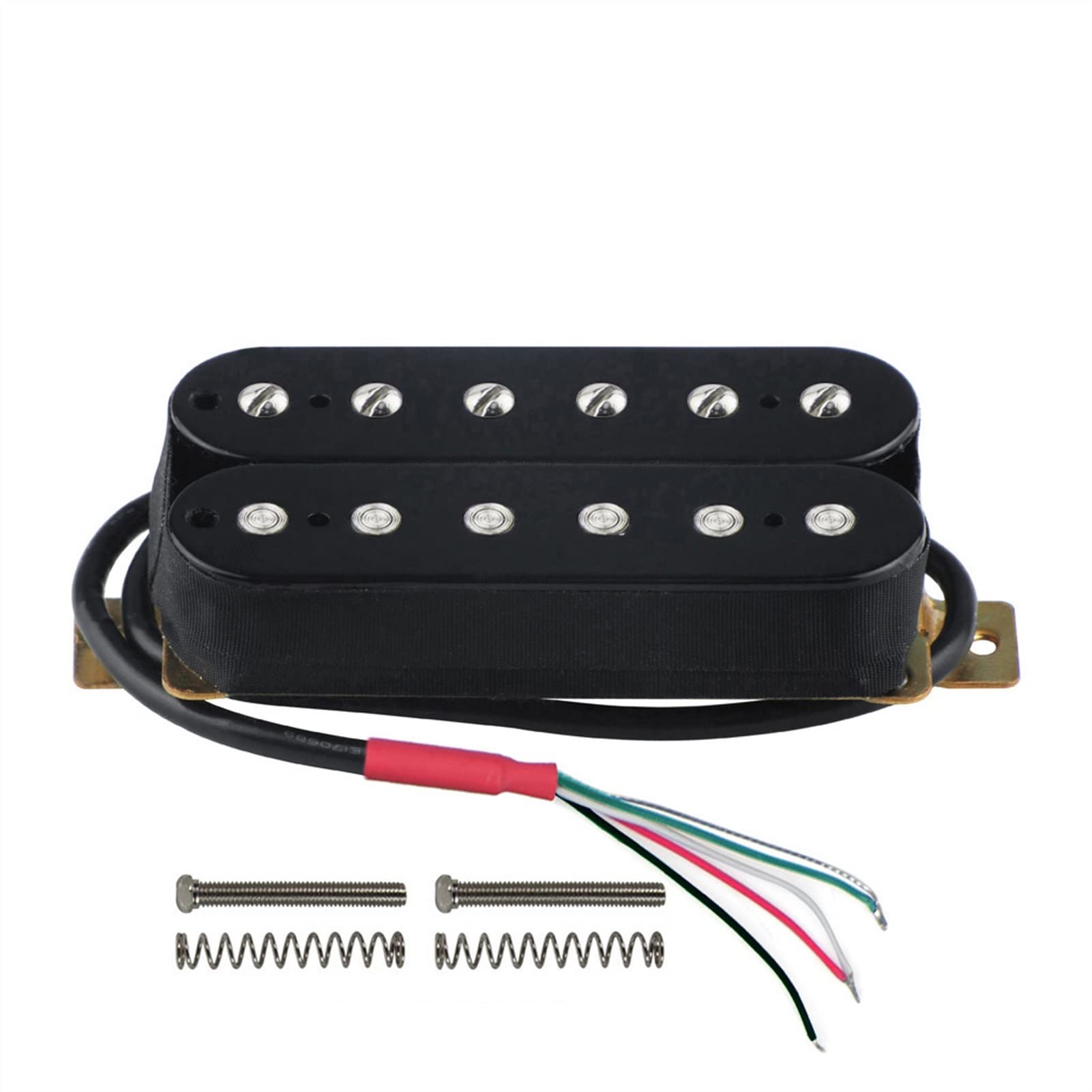 ZENGXUE Keramischer Doppelspulen-Humbucker-Pickup-Hals Für E-Gitarre 4 Leiter Schwarz Humbucker Tonabnehmer Set