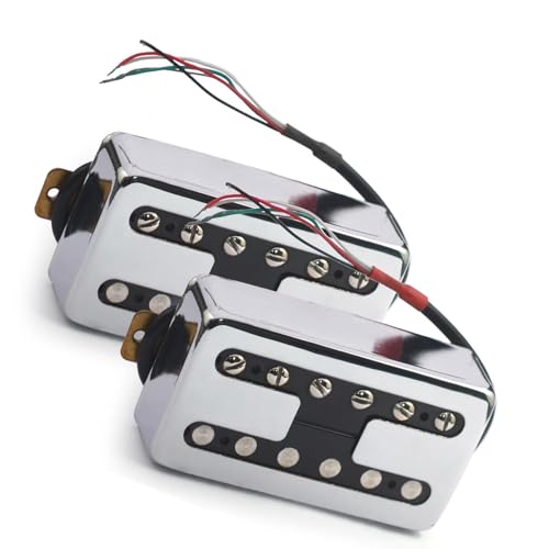 H-Stil Messing Abdeckung E-Gitarre Pickup Coil Spliting Pickup Humbucker Dual Coil Pickup N7.5K/B15K Ausgang e gitarren tonabnehmer (Color : Silver N and B)