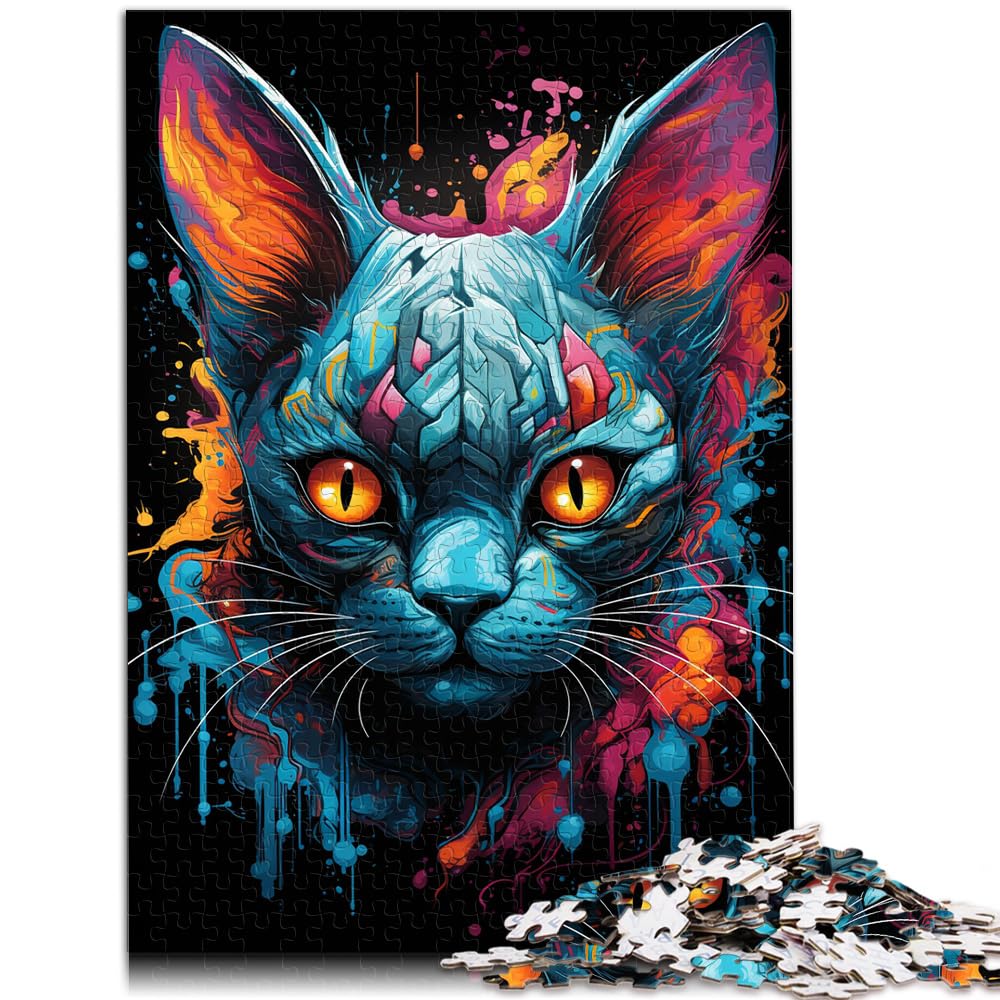 Puzzle für Puzzle Sphinx Psychedelic Buntes psychedelisches Puzzle für Erwachsene und Ren1000-teiliges Holzpuzzle Unmögliches Puzzle 1000 Teile (50 x 75 cm)