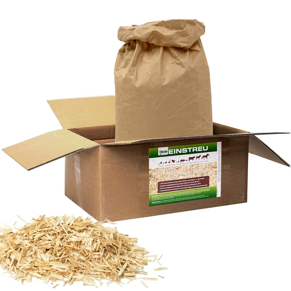 Jumbogras® Großtier- Pferdeeinstreu aus Miscanthus|Elefantengras|Chinagras-Häcksel, Streu statt Stroh, Holz, Säge-späne, Mehl, Pellets, für Box|Stall|Paddock Mist-frei (2 x 10 kg Sack)