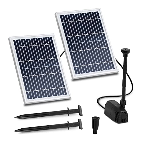 Uniprodo Uni_Pump_06 Solar-Springbrunnen Brunnen Garten 1.350 l/h Reichweite 5 m Fördertiefe 2,5 m Gartenbrunnen