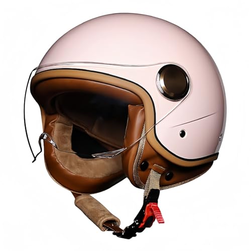 3/4 Offener Motorradhelm Schutzbrille Komfortfutter Ohrenschützer ECE-Zertifizierung Sturzhelm Roller Fahrrad Chopper Helm Erwachsene Männer D,XL62-63CM