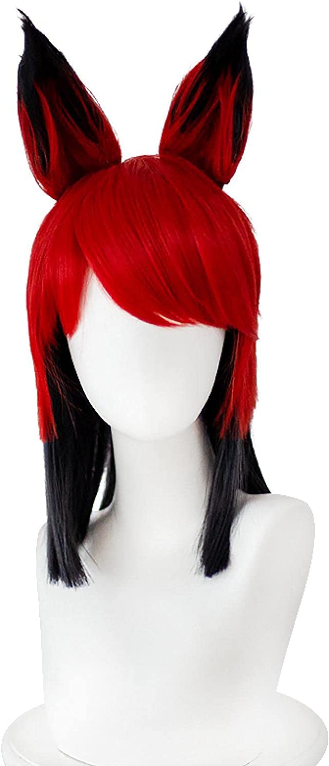 LINLINCD-Wig Anime Cosplay Hazbin Cosplay EL ALASTOR Haarrequisiten Halloween Karneval Weihnachtskostüm Cosplay Perücken+Perückenkappe