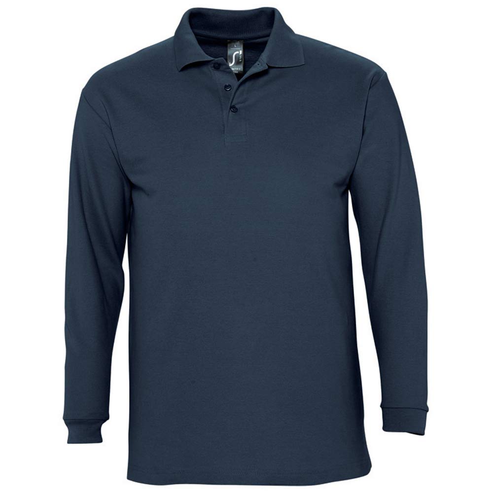 Sols Herren Winter II Pique Langarm-Shirt/Polo-Shirt, Langarm (2XL) (Marineblau)