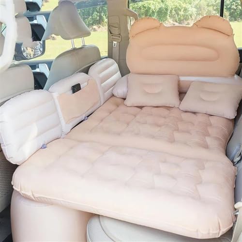 GLILAR Auto Luftmatratze Aufblasbares Autobett, Camping-Schlafsofa, Autozubehör, Auto-Reisebett, Luftmatratze, Isomatte, Aufblasbares Rücksitzbett, Outdoor-Kissen, 130 X 80 cm(Beige,Size 1)