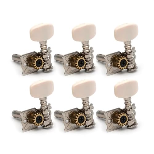 Strings Tuning Pegs Mechaniken Für Gitarre 6 Stück vernickelte Gitarren-Stimmnadeln, Mechaniken für Akustikgitarren (Color : 6L)