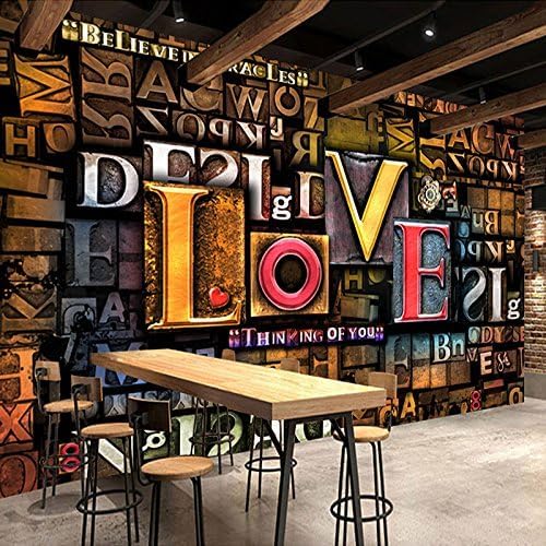 Dreidimensionale Relief Kreative Mode Buchstaben Des Alphabets Restaurant Café Dekoration 3D Tapeten Wanddekoration Fototapete Sofas Wohnzimmer Wandbild Schlafzimmer-400cm×280cm