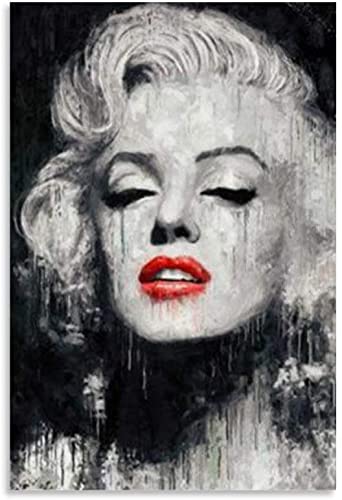 5D Diamant Painting Set FüR Erwachsene Und Kinder Retro Schwarzweiß Marilyn Monroe und Picture Modern DIY Diamond Painting Kristall Strass Diamant Stickerei GemäLde 15.7"x19.7"(40x50cm) Kein Rahmen