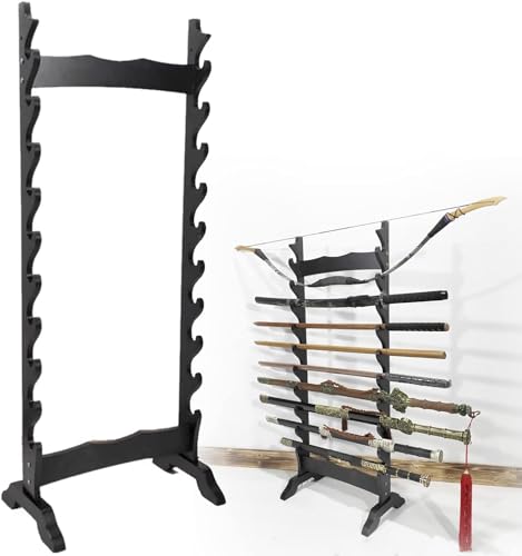 YUNYHAO Schwertständer/Vertical Display Rack Sword Racks/Multi-Level Floor Rack Sword Racks/Samurai Sword Racks Zur Aufbewahrung Verschiedener Schwerter Und Langwaffen (Size : 10)