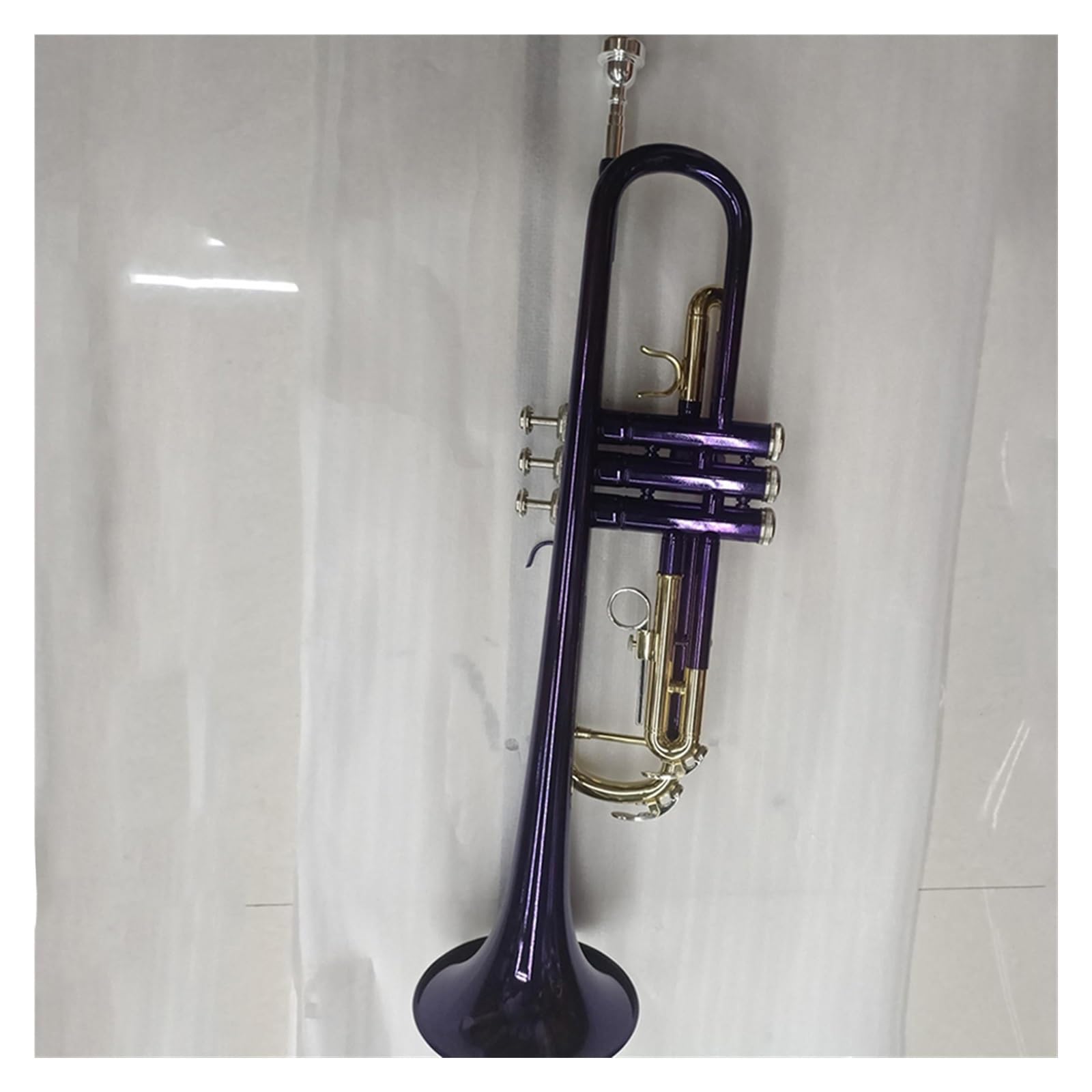 Trompeteninstrument Für Schüler Bb Flat Purple Trompete Gold Key Brass Trompete Mit Mundstückhandschuhen Blechblasinstrumente Anfänger