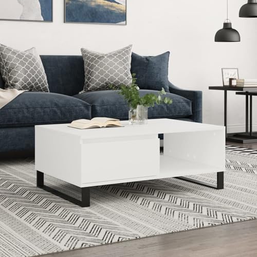 Sufrk Couchtisch Weiß 90x60x35 cm Holzwerkstoff Wohnzimmertisch Coutstische Wohnzimmer Tisch FüR Couch MöBel Tische - 827068