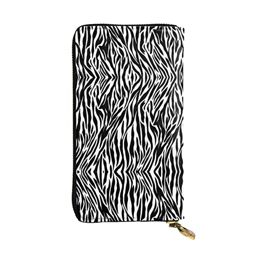 DMORJ Lange Clutch-Geldbörse aus Leder, Zebra-Druck: 19 x 10 cm, bequem, leicht, wasserdicht, langlebig, schönes Geschenk, Schwarz, Einheitsgröße, Schwarz , Einheitsgröße