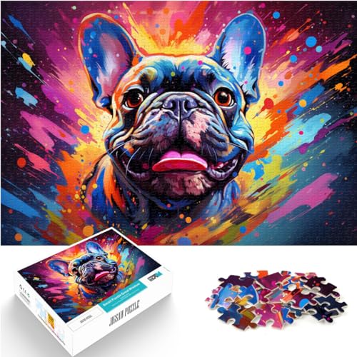 Puzzle zum Vorstellen farbenfroher Psychedelischer Hunde, 1000 Teile, Puzzle für Erwachsene, Holzpuzzle, Familienaktivität, Puzzle, Lernspiele, 1000 Teile (50 x 75 cm)