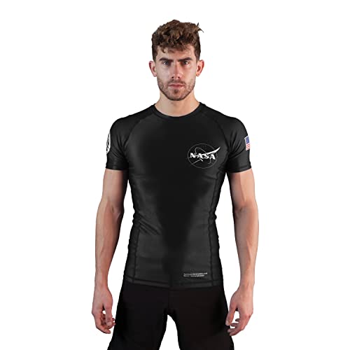 Sanabul NASA MMA BJJ Wrestling Cross Training Rashguard mit kurzen Ärmeln, Dark Matter (schwarz), X-Large